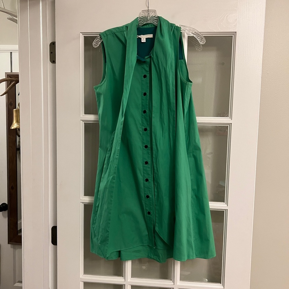 Anthropologie sleeveless secretary bow shirt dress